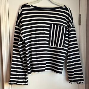 Everlane Black & White Striped Tee
